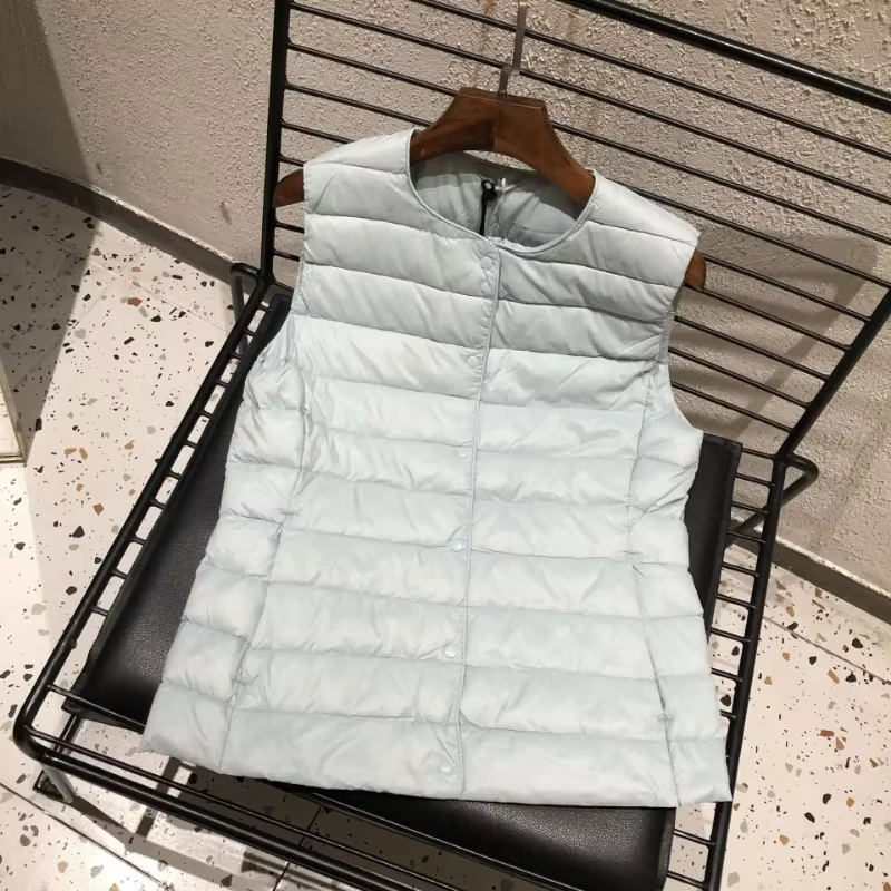 2025 nouvelles femmes sans manches doudoune printemps hiver femme 90% duvet de canard blanc Ultra lé