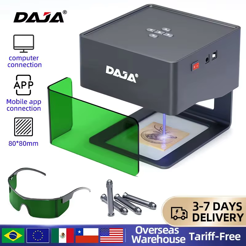 DAAlbanDJ6 Mini graveur laser portable Bluetooth, machine de gravure de coupe bricolage, gravure de