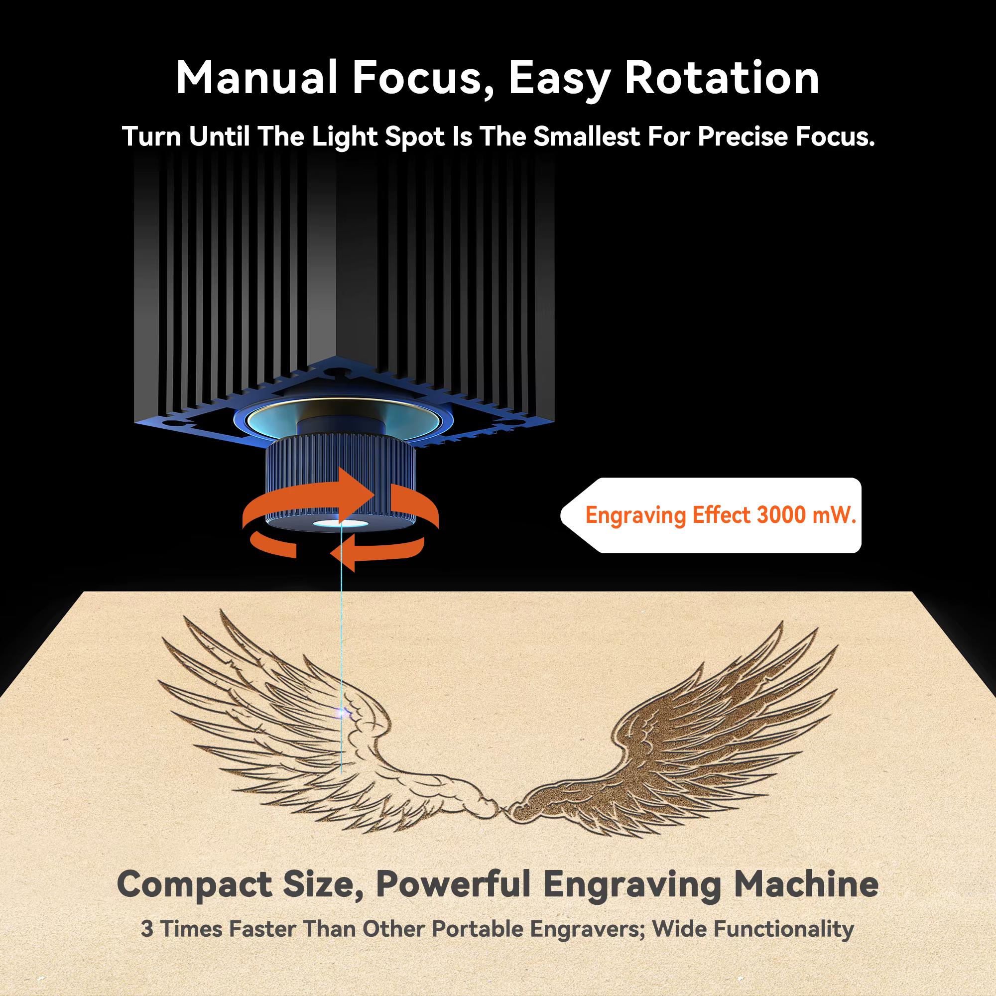 Carverall K4 3W Mini machine de gravure laser, diode 455 nm, carte TF hors ligne + support mobile, 8