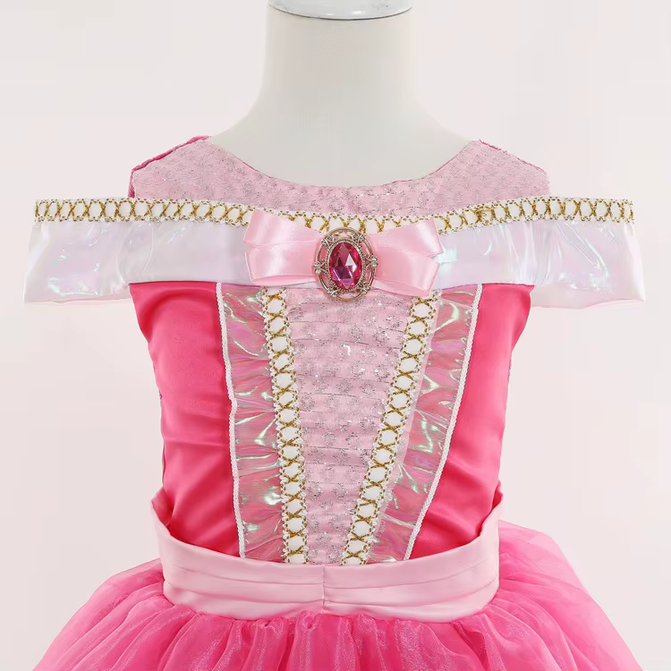 Robe Disney La Belle au Bois Dormant Aurora pour filles, déguisement fantaisie pour fête d'anniversa