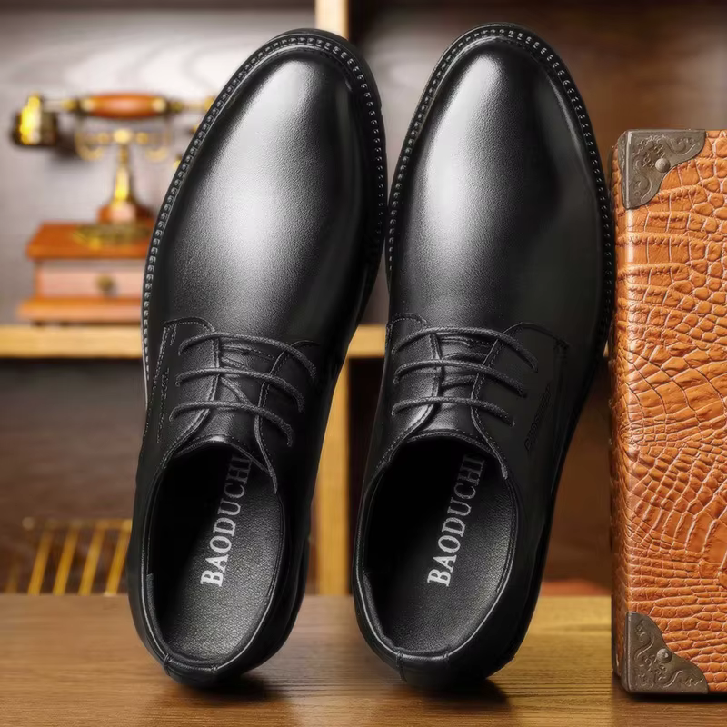Chaussures pour hommes en cuir de vache augmentant la hauteur de 7cm, chaussures formelles à semelle