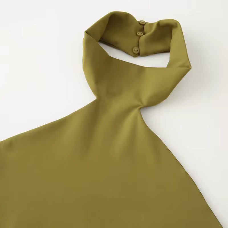 HXAO haut à licou femmes été 2025 débardeurs et Camis vert bleu hauts moulants Sexy épaules nues san