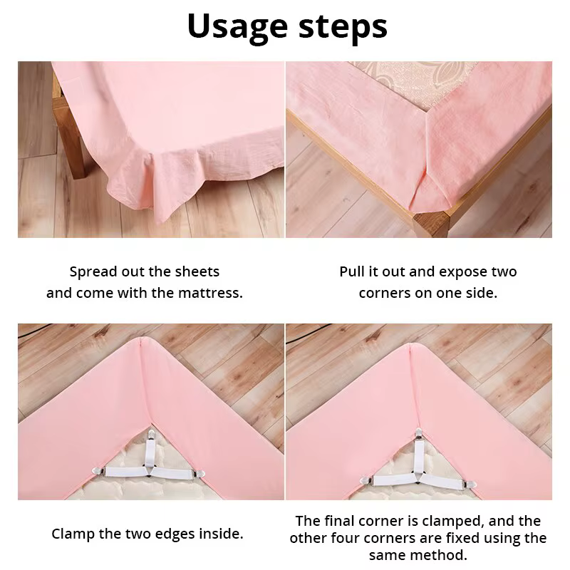 Attaches élastiques pour drap de lit, 4 pièces/lot, gadgets de support pour drap de lit, clip de cou