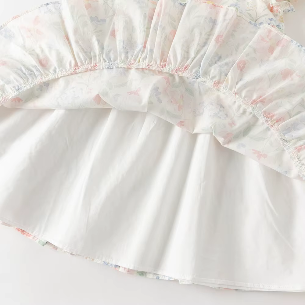Dave Bella – robes à imprimé floral pour filles, vêtements d'été pour enfants, en pur coton, vêtemen