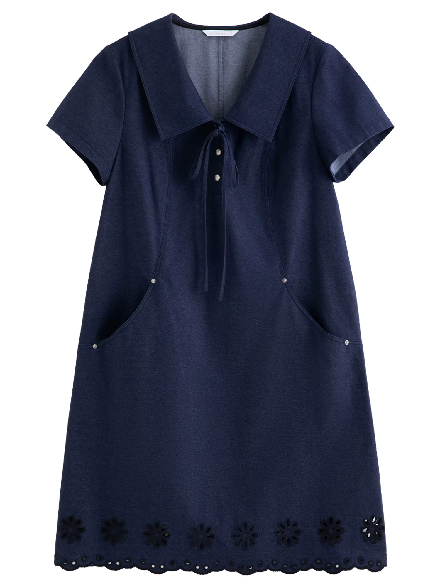DUSHU Nouvelle Robe Trapèze Effet Jean pour Femme Été 2026, Robe Midi Vintage Coupe Ajustée pour le 