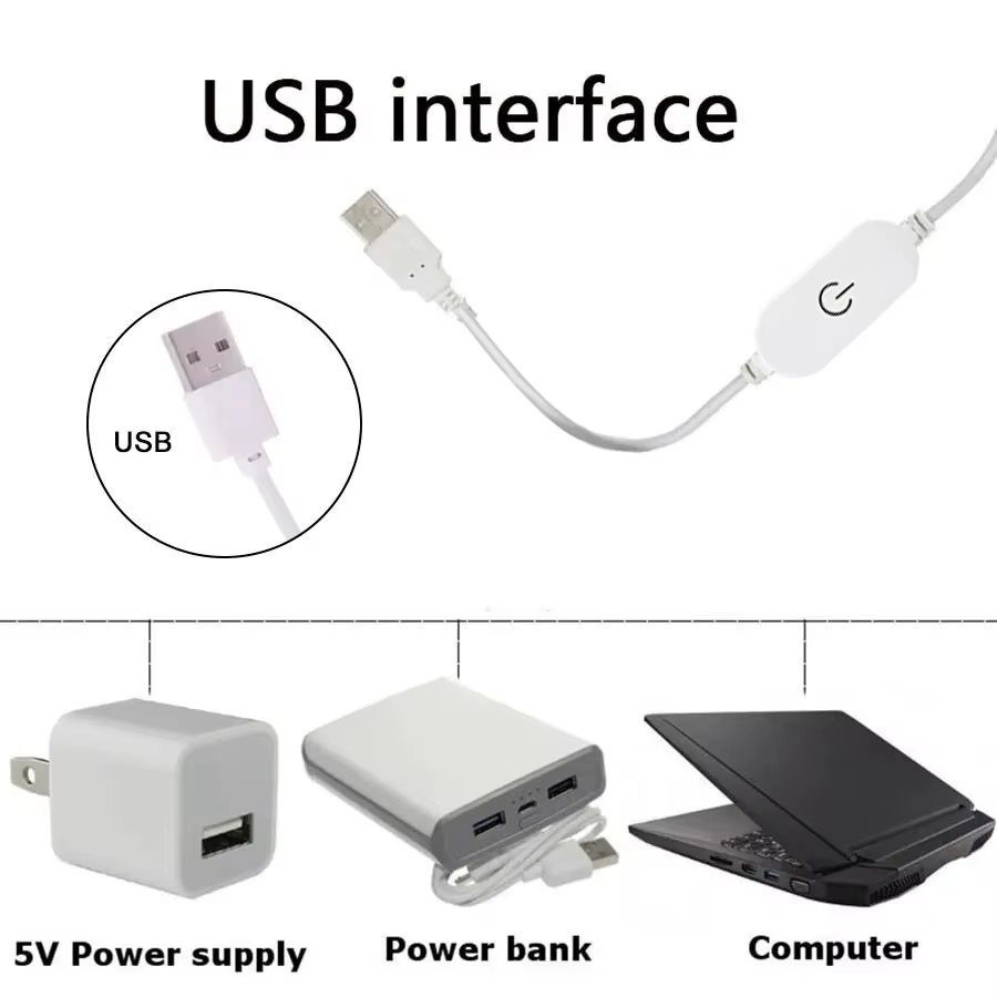 Bande lumineuse LED USB flexible à intensité variable, rétroéclairage TV, chambre, cuisine, lampe d'