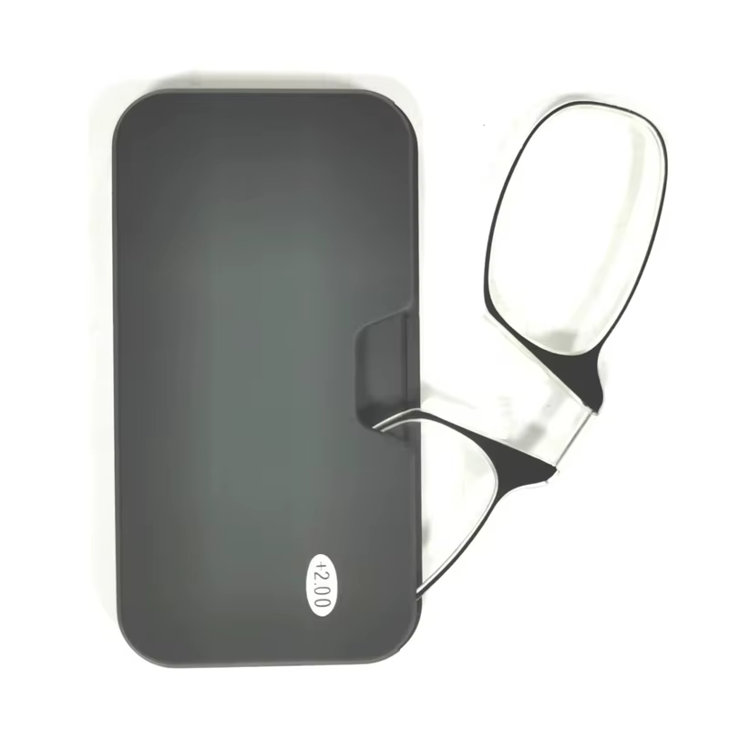 2025 Clip nez Mini lunettes de lecture pour hommes lunettes optiques avec boîte portefeuille lunette