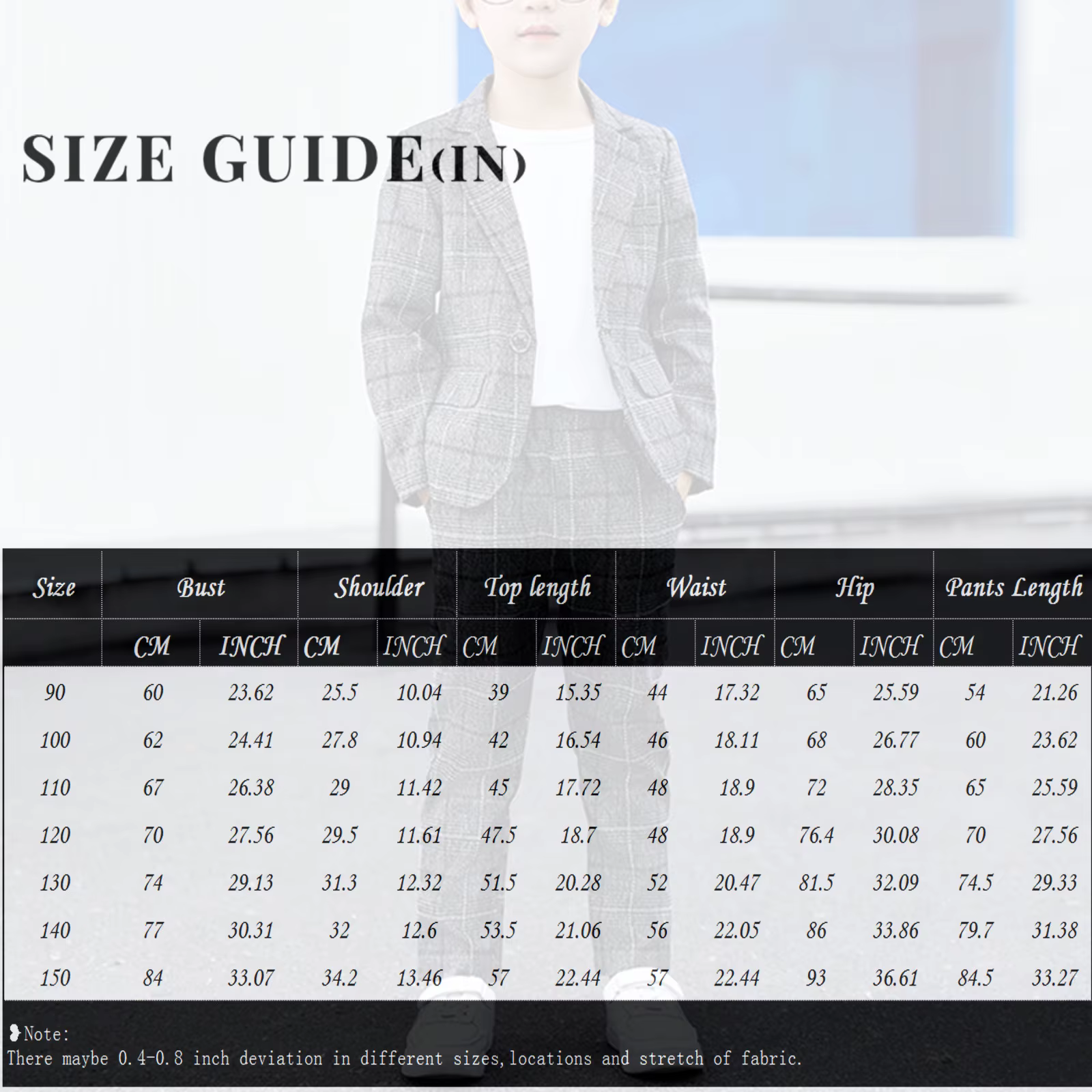 Costumes décontractés à carreaux Slim Fit pour garçons, blazer et pantalon pour enfants, costume de