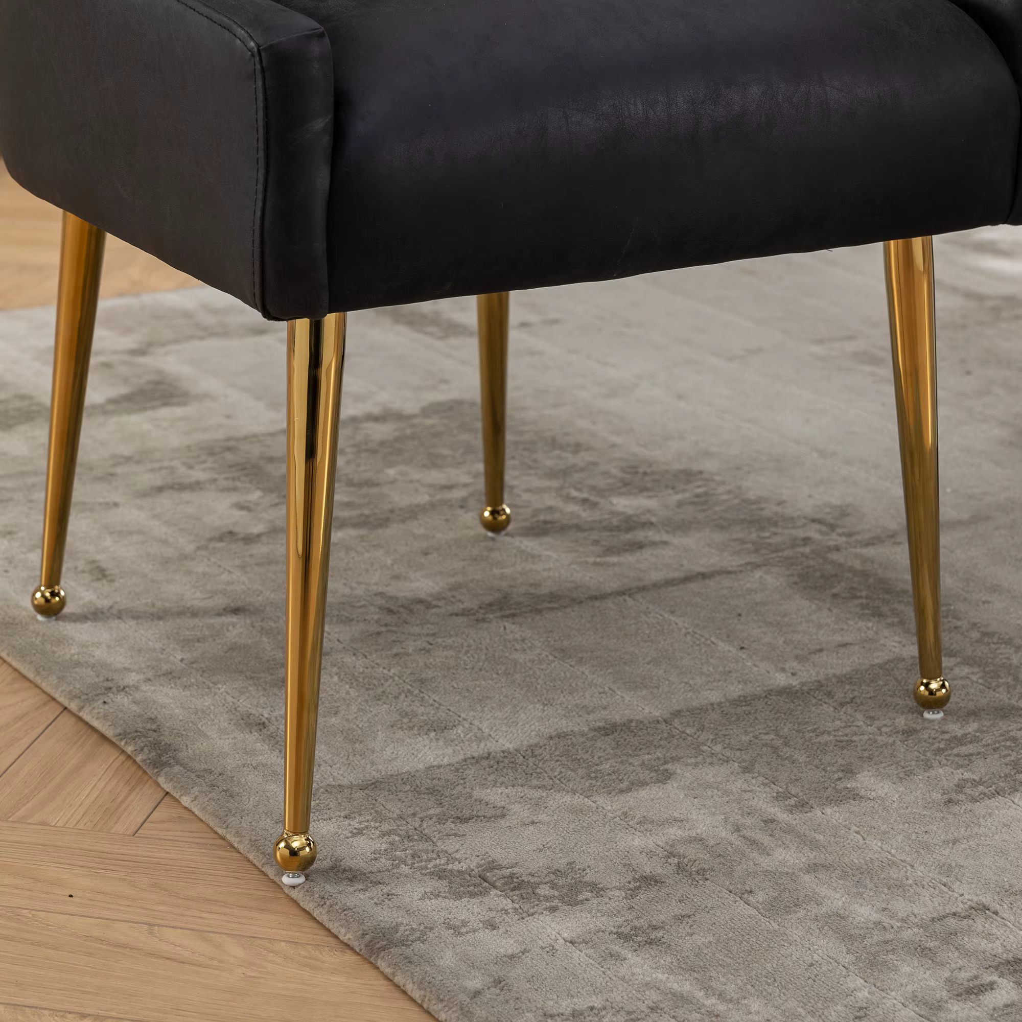 SEYNAR-Ensemble de 2 chaises de salle à manger ou coiffeuse en cuir PU Glam, avec poignée arrière