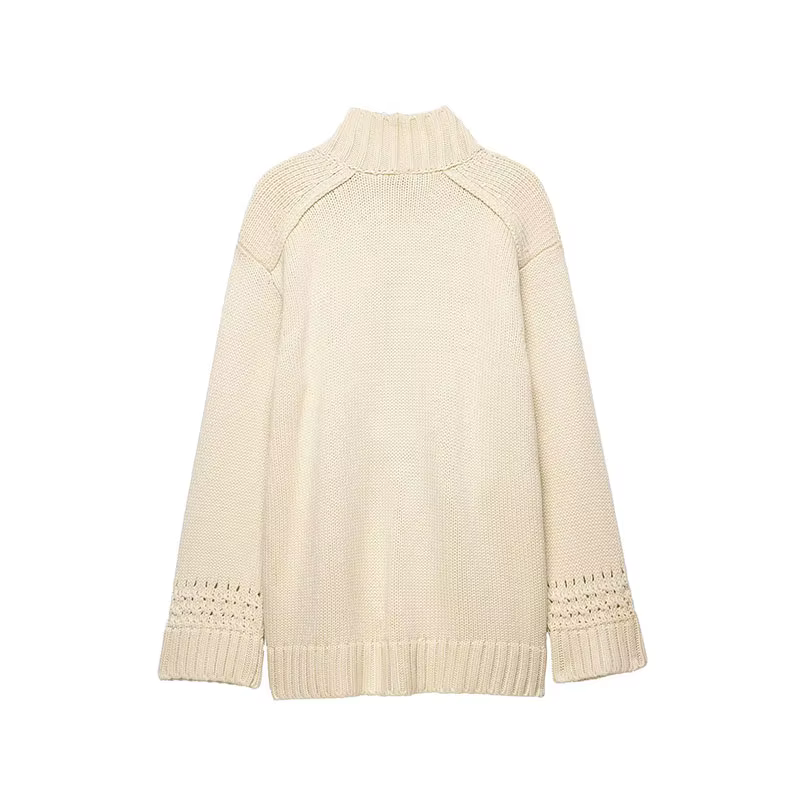 NLZGMSJ Cardigan Femme 2026 Printemps Épais Manches Longues Irrégulier à Nouer Ample Tricoté Manteau