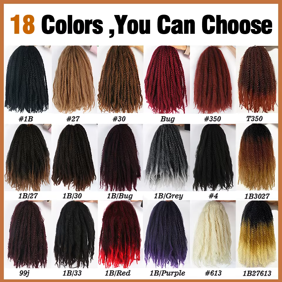 Marley Hair 18 pouces cheveux synthétiques tressés Marley Ombre noir brun blond gris 350 pour cheveu