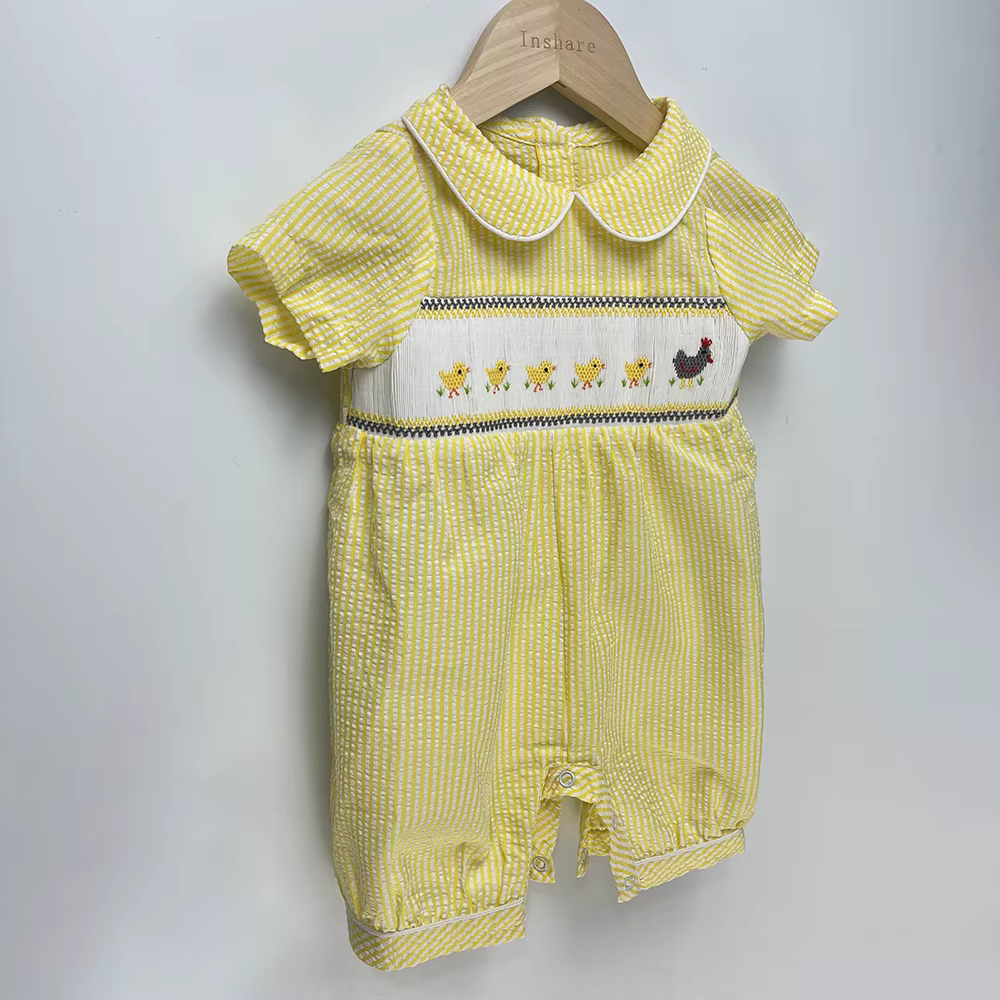 Combinaison d'été en coton à manches courtes pour garçons et filles, vêtements de boutique pour enfa