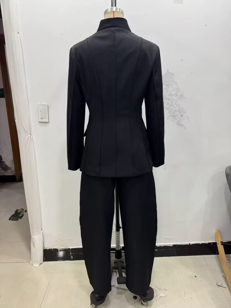ETJ 2025 – veste de costume slim à col haut et pantalon décontracté assorti pour femmes, nouveau des
