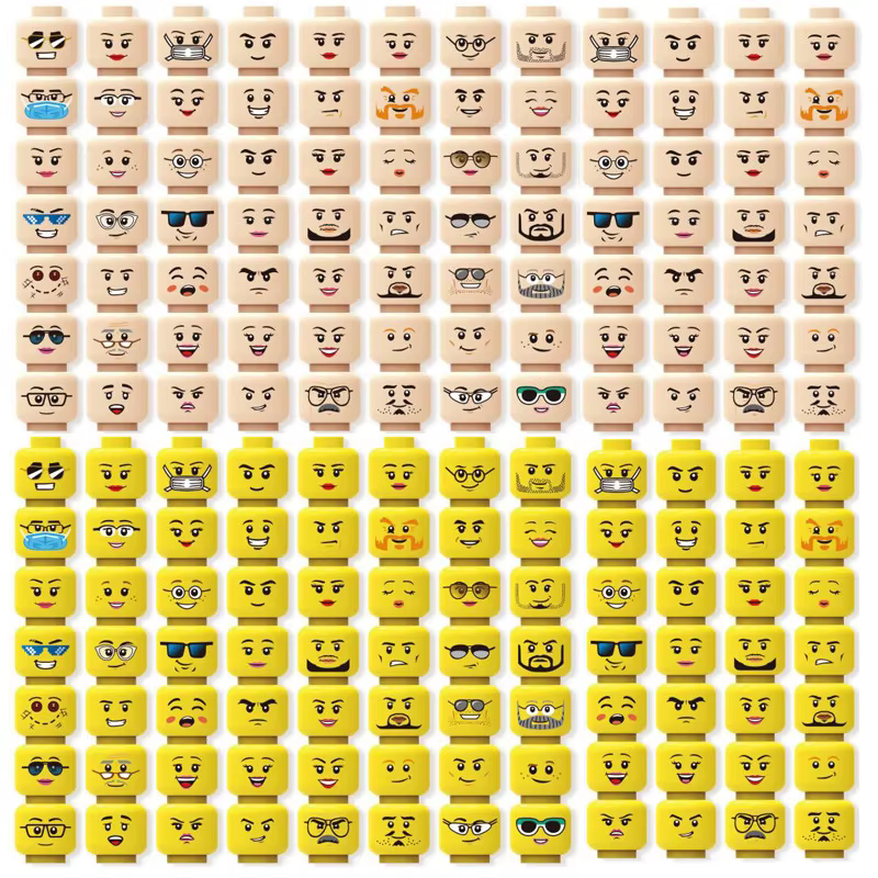 56 pcs/lot Figure tête visages créatif rire cri mignon Expression faciale briques à monter soi-même