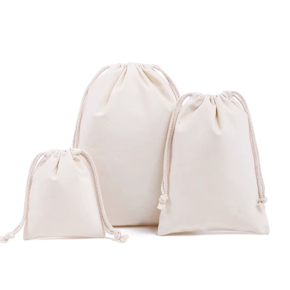 Sac à cordon en toile, sac de rangement de couleur, sac de rangement en coton, fourre-tout Portable,