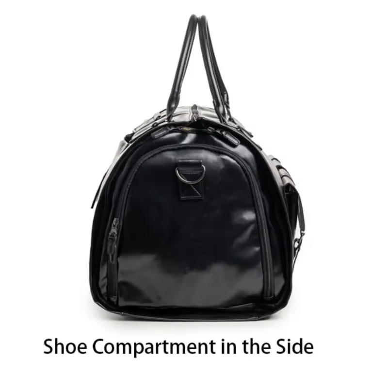 Sac de voyage d'affaires en cuir PU pour homme, grand sac de voyage convertible 2-en-1, imperméable,
