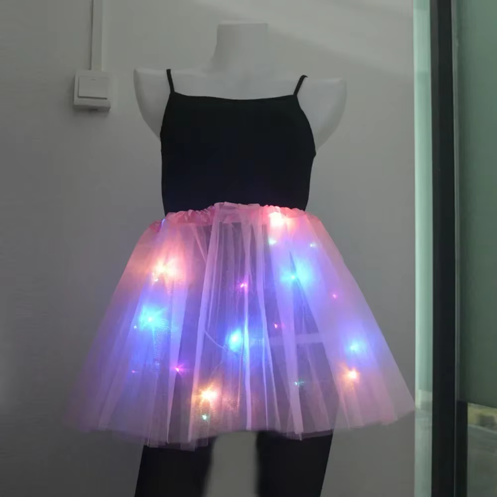Jupe tutu lumineuse LED pour fille et femme, motif papillon, idéale pour fête, anniversaire, déguise