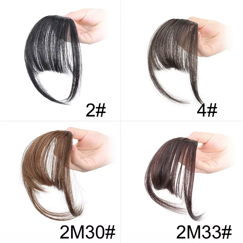 Frange synthétique invisible, extension de cheveux, frange avant, postiche, noir, brun, accessoires 