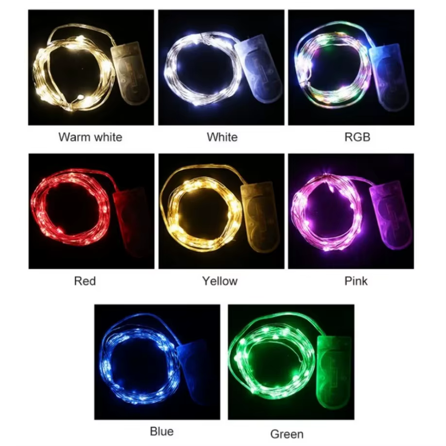 Mini guirxiété lumineuse LED étanche dégradée, fil de cuivre, veilleuse, mariage, fête de Noël, 1m,