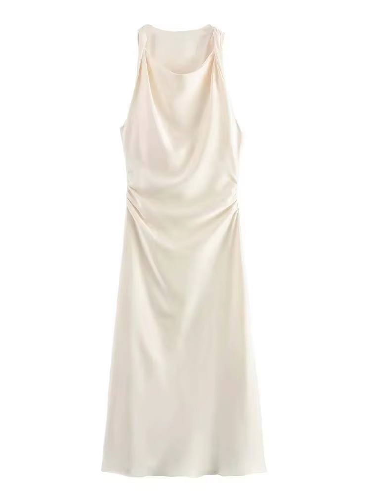 Robes longues en satin pour femmes 2026 – Robe midi d'été sexy pour femme, robe de soirée élégante s