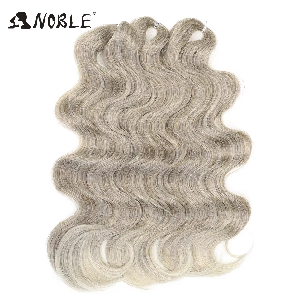 Tresses synthétiques ondulées au crochet-Noble, extensions de cheveux blonds ombrés, queue de cheval