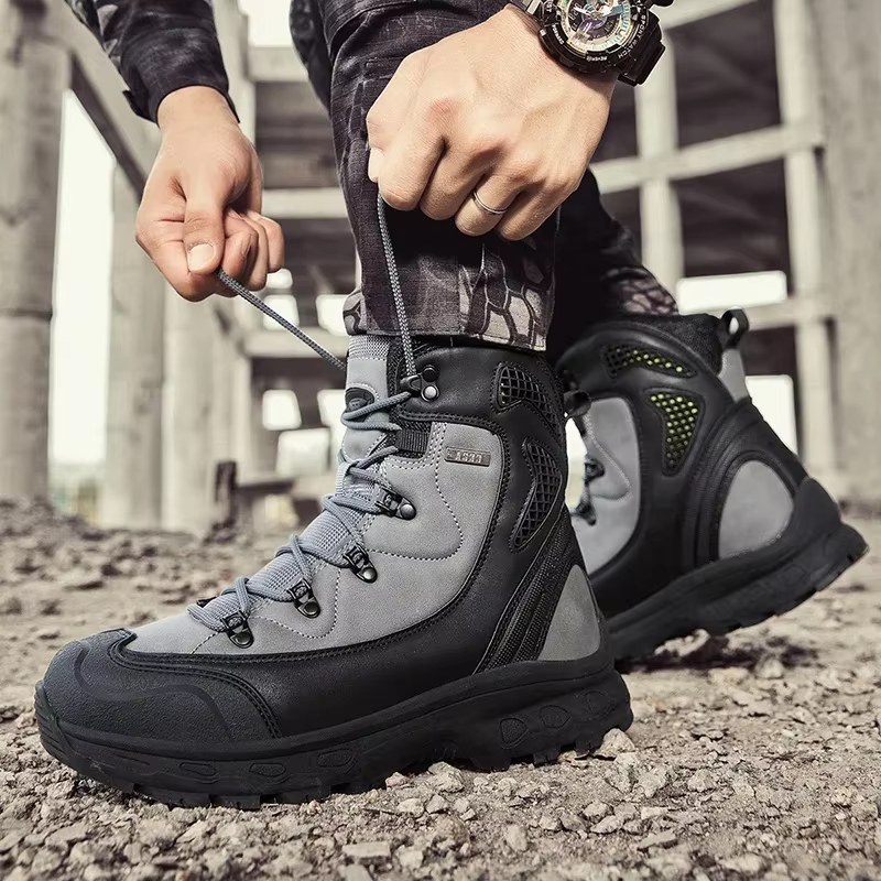 Bottes du désert en cuir pour hommes, respirantes, antidérapantes, imperméables, pour la chasse, la