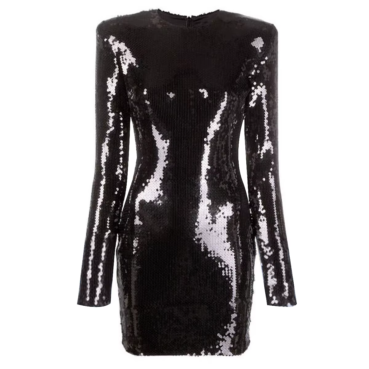 S-XL trois documents de haute qualité solide perlé col rond Slim Fit manches longues court banquet é