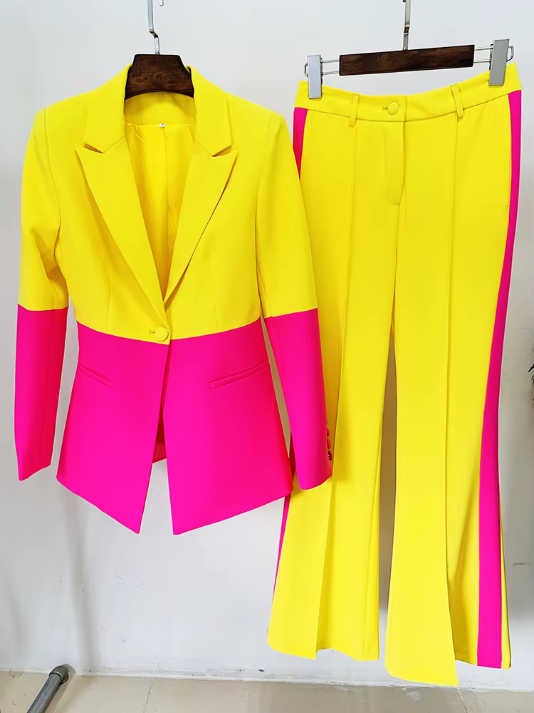 Ensemble de costume de créateur HIGH STREET, nouvelle collection 2026, pour femme, blazer à bouton u