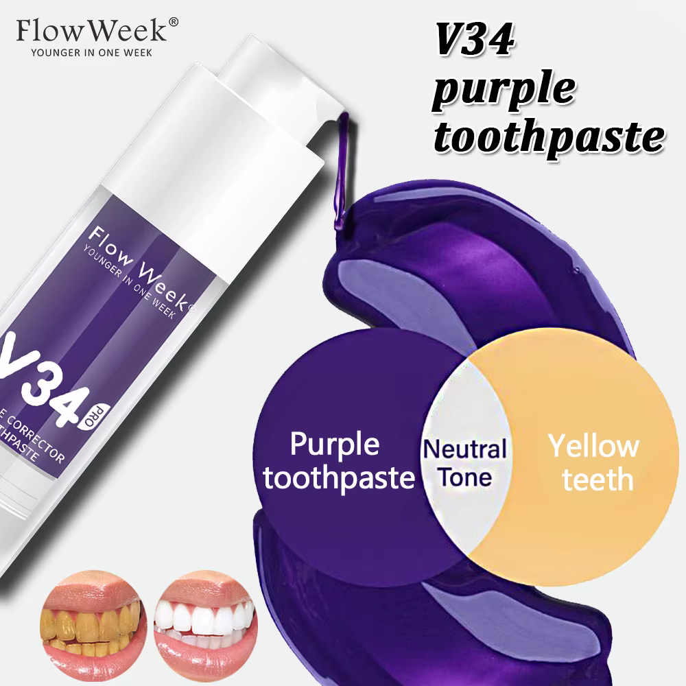 Flow-du-- Dentifrice orthodontique V34 Pro, Protection des dents, Soin de l'émail dentaire, Décontam