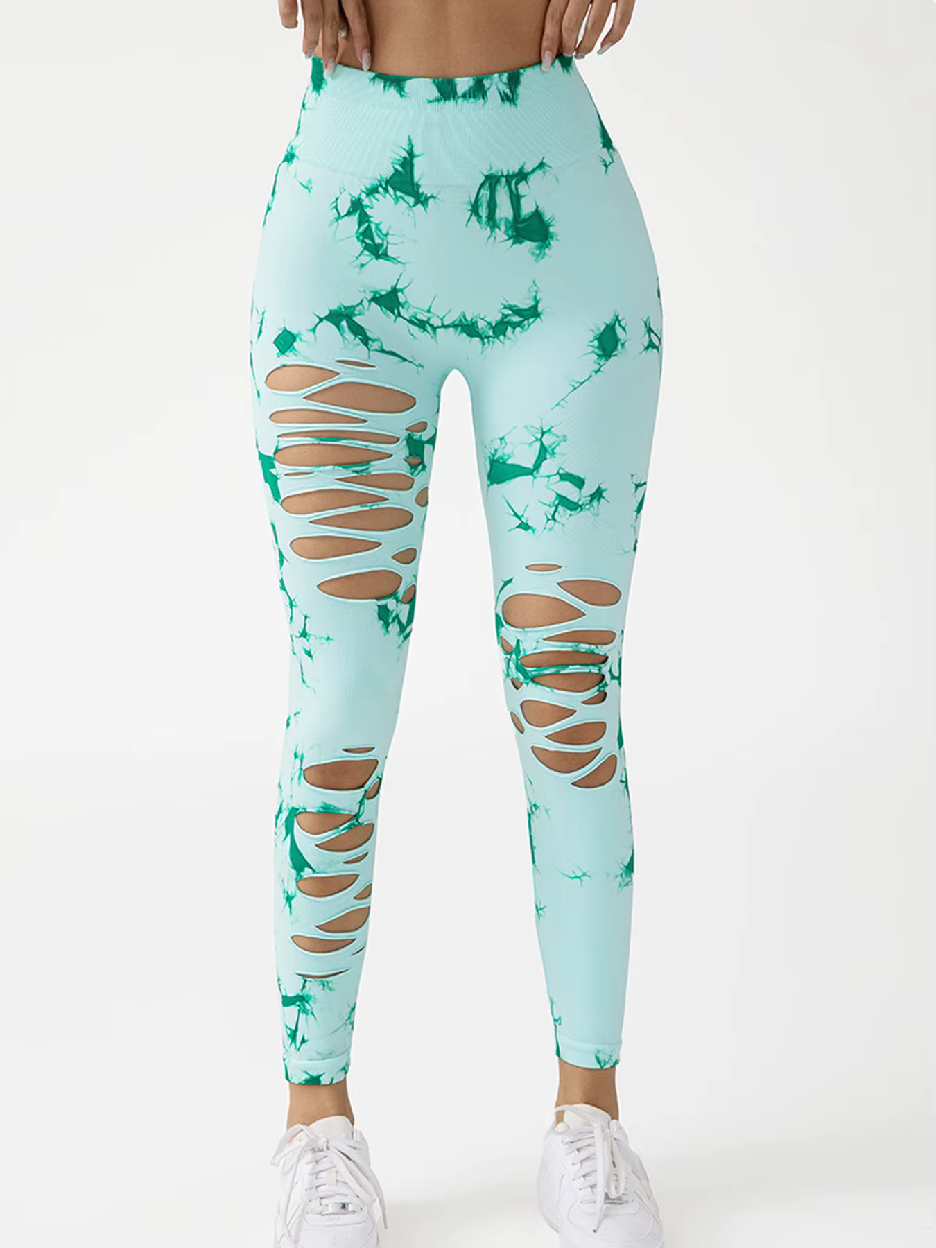 Mode femme sans couture cravate colorant SkinnyYoga pantalon nouveau décontracté évider taille haute