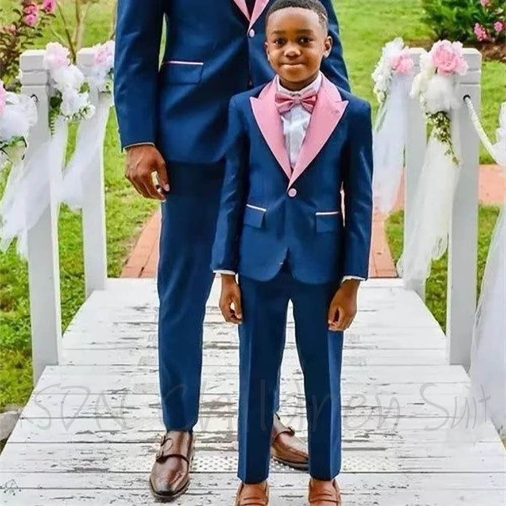 Costume deux pièces pour enfants, ensemble de mariage formel, mode, bouton unique, revers à pointe,