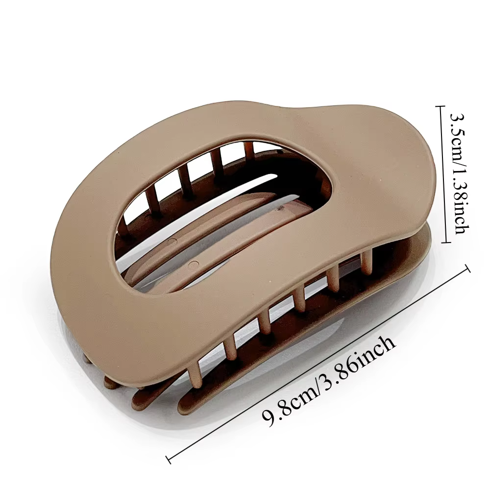 Pince à cheveux ovale pour femmes, nouveau Design léopard mat incurvé plat, Barrettes de coiffure en