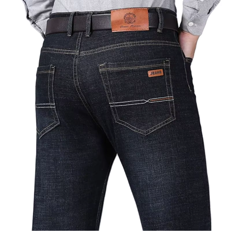 Hommes doux droit Denim pantalon 2025 automne classique affaires noir Biker jean salopette Masculino