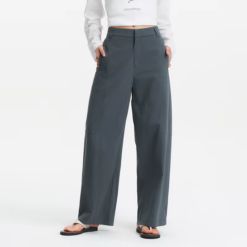 Pantalon Femme Semir Tissé 2026 Coupe Ample Jambe Large Fluide et Confortable Style Urbain Décontrac