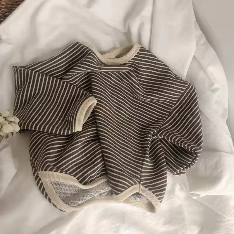 Lawadka coton vêtements pour enfants à manches longues T-shirts rayé bébé garçon hauts pour filles d