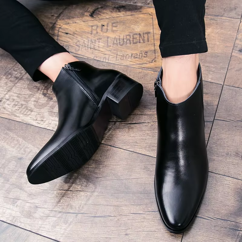 Bottines classiques en cuir noir pour hommes et femmes, style britannique, bout pointu, bottes Chels