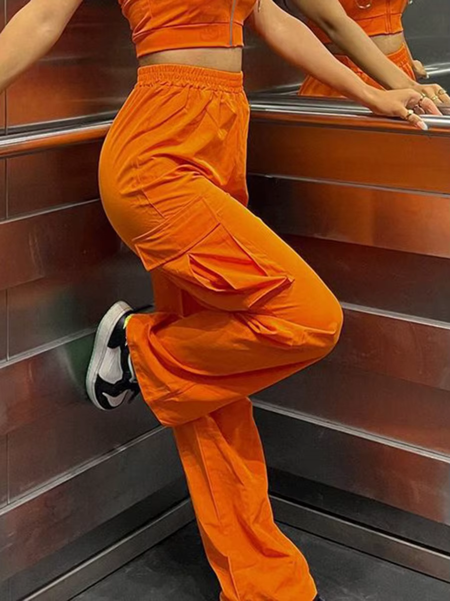 Pantalon cargo baggy pour Halloween, taille basse, jogging adt, pantalon de parachute avec cordon de