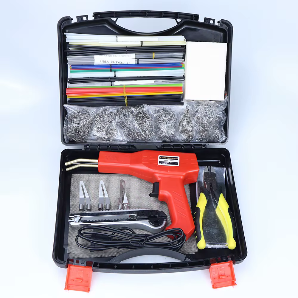 Soudeur plastique 2 en 1 amélioré 220W / 50W, Kit de soudage du plastique, agrafeuse à chaud, pistol