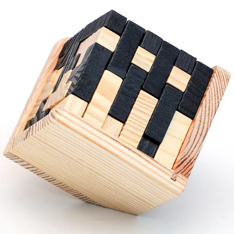 Puzzle Cube 3D Luban, jouet éducatif créatif en bois, cerveau, qi, esprit, jeu d'apprentissage préco