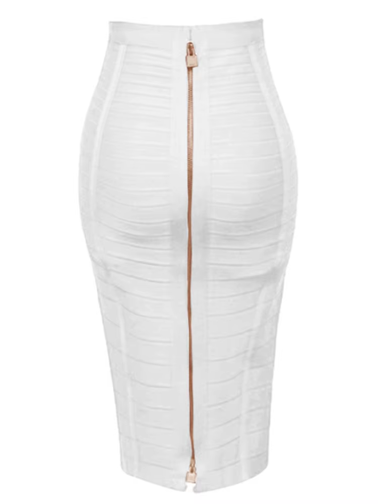 16 couleurs Sexy solide fermeture éclair Orange bleu noir rouge jupe de pansement femmes élastique m