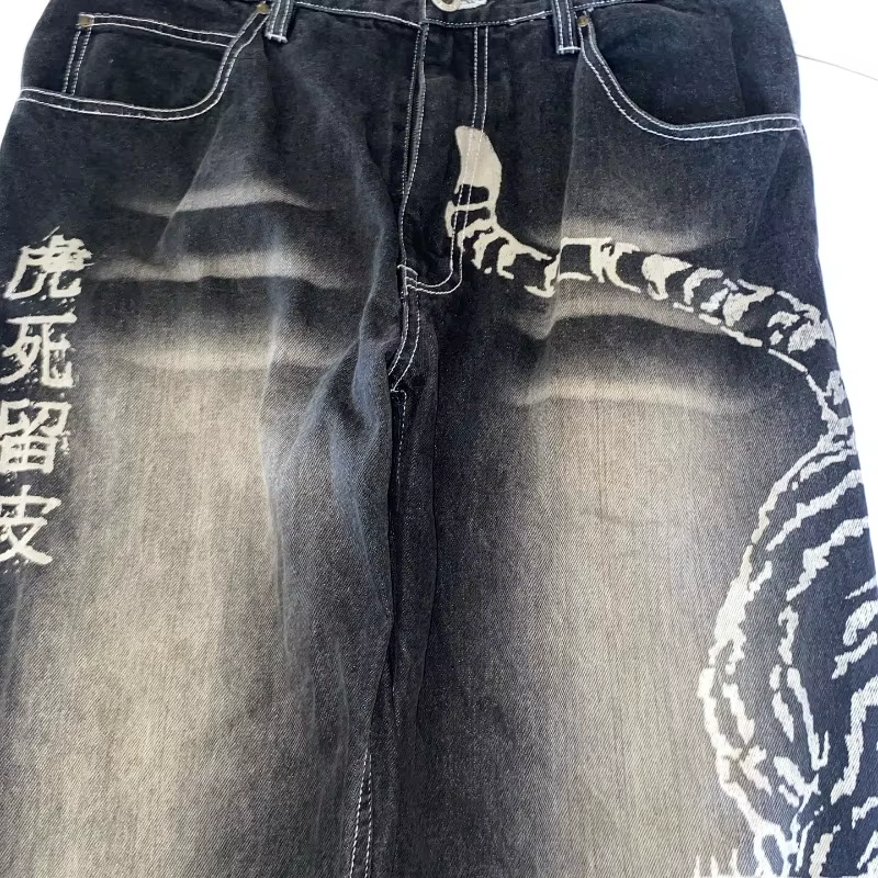 Jean Baggy pour hommes, nouveau modèle surdimensionné imprimé, Y2K Street Vintage Rock décontracté, 