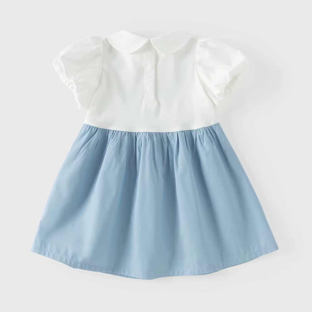 Robe d'été pour fille Dave Bella, faux deux pièces, manches courtes, style princesse, en coton, pour