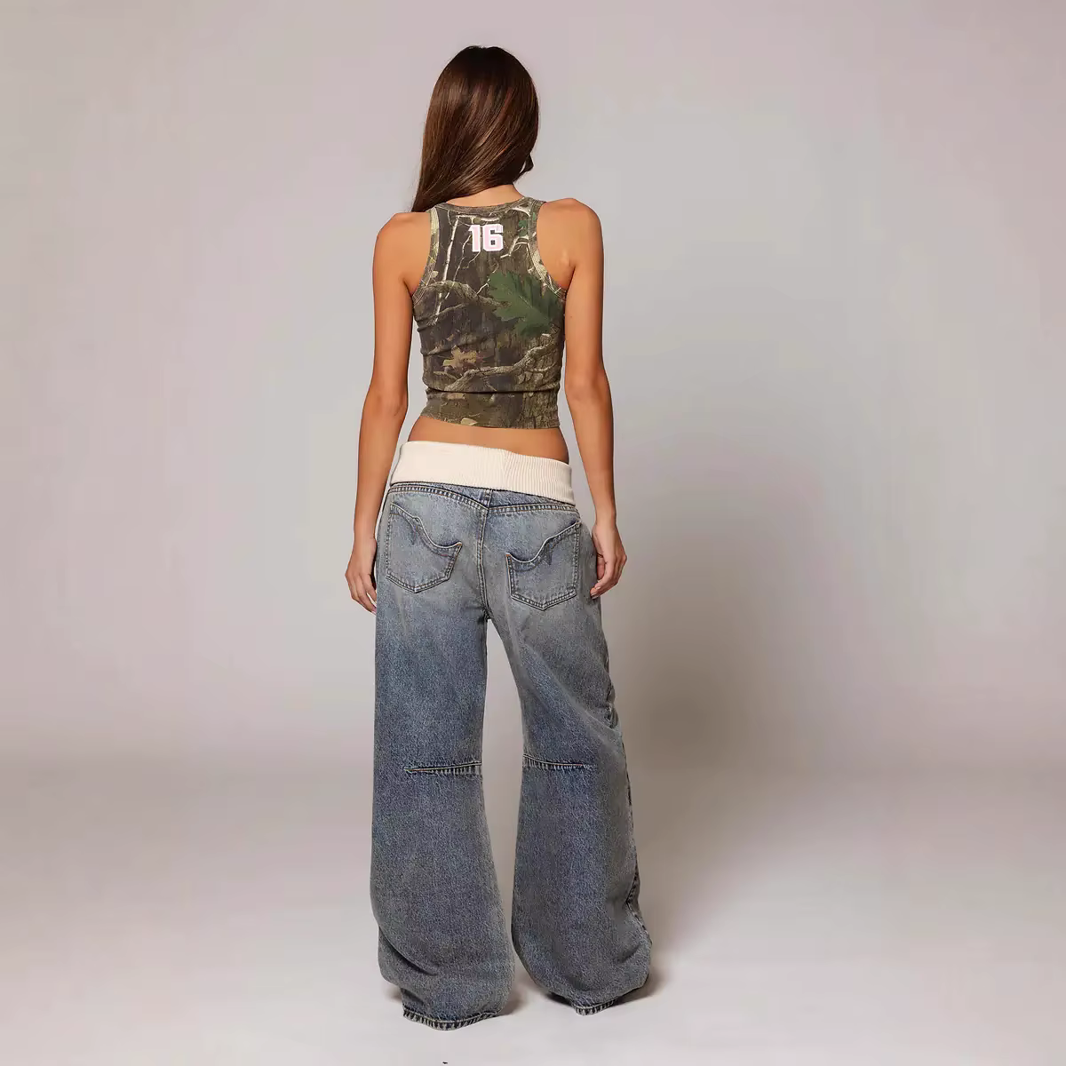 Nouveau Jean en Denim pour Femme Printemps-Été, Coupe Ample, Taille Mi-Haute, Fermeture Éclair, Poch