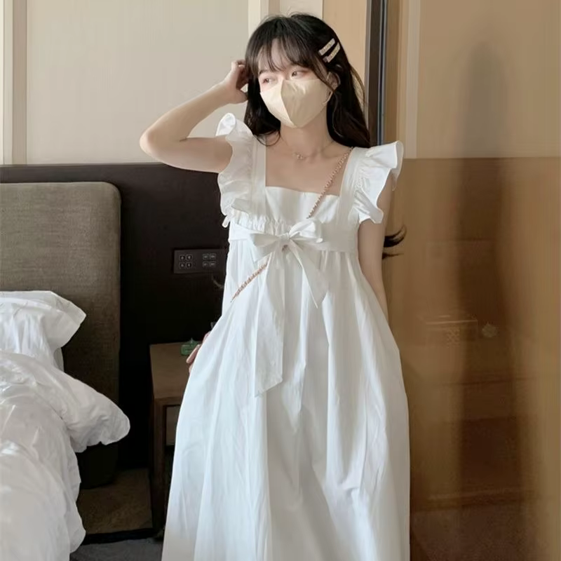 Robe Maxi à Manches Volantes pour Femme, Tenue de Vacances Esthétique, pour Étudiantes, Ulzzang
