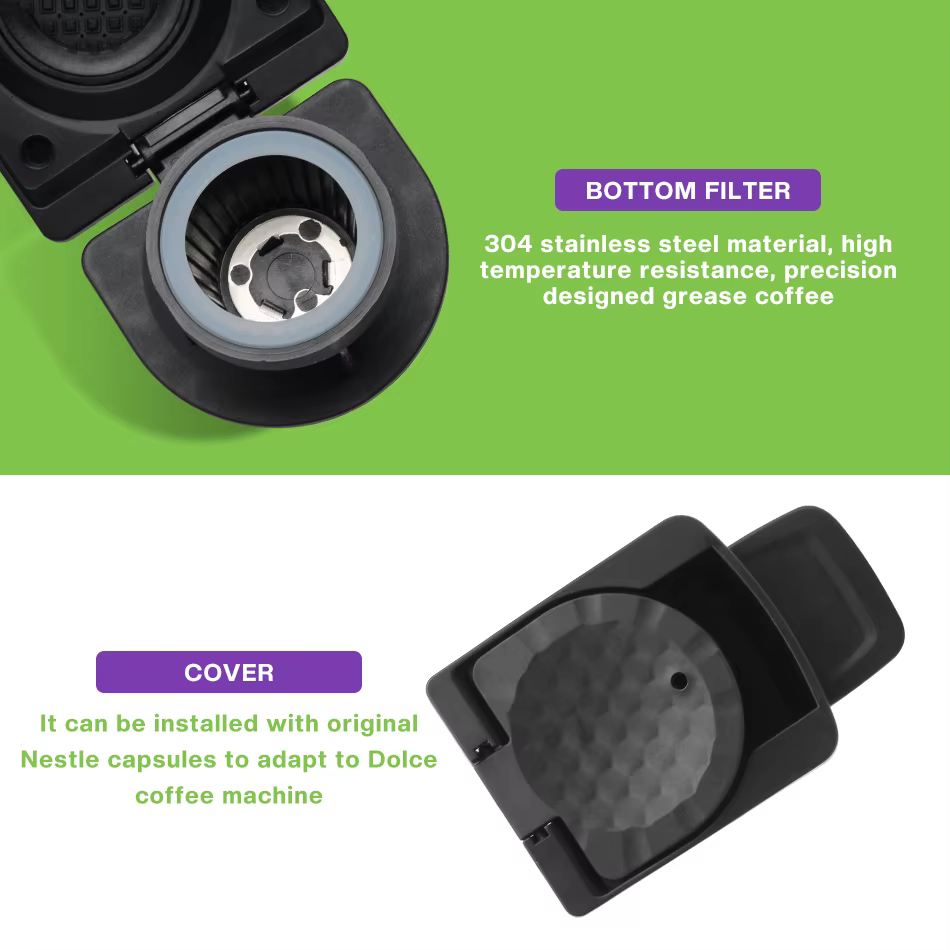 Adaptateur de Capsule pour Capsules Nespresso originales, conversion pour Dolce Gusto Crema, pour Ma