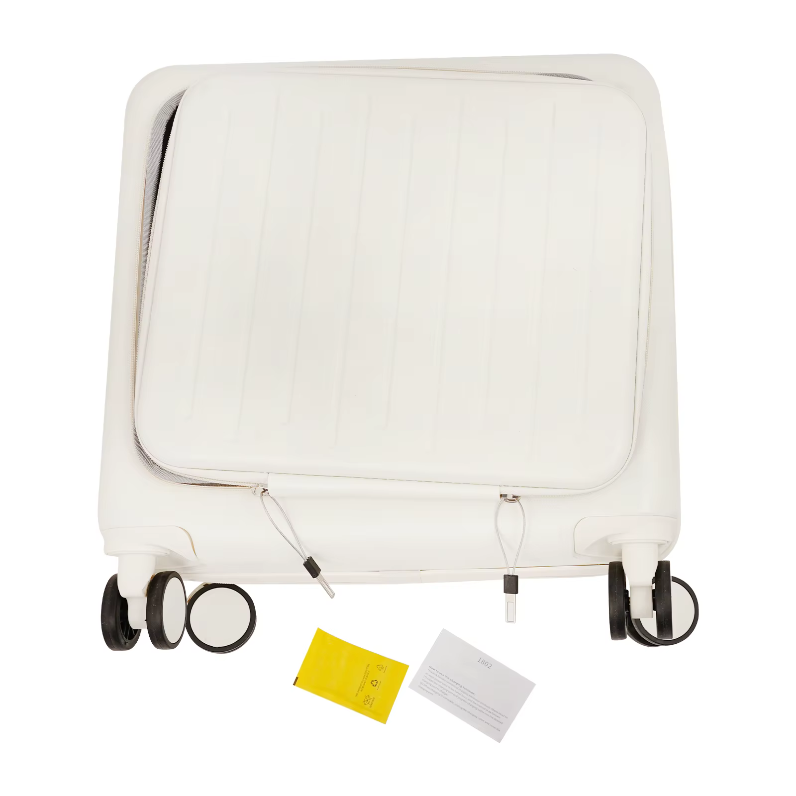 Valise cabine ABS 18 pouces avec ouverture frontale 180° °   Valise de voyage avec compartiment pour