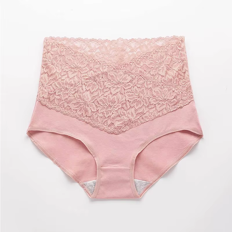 Col en v taille haute sous-vêtements femmes coton dentelle culottes tentation chaude filles ventre s
