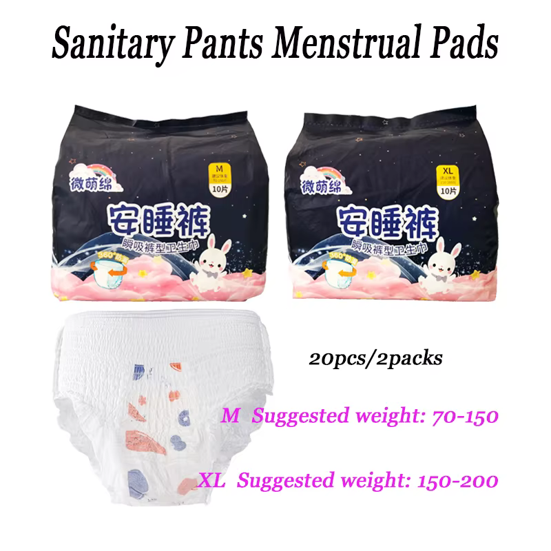 20 pièces = 2 sacs de culottes menstruelles jetables pour femmes, absorption rapide, culottes post-p