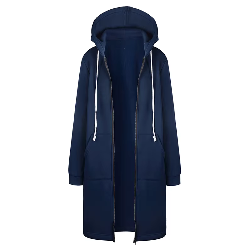 Parka à capuche épaisse pour femme, veste ample, avec fermeture éclair, poche, taille Maxi, robes de