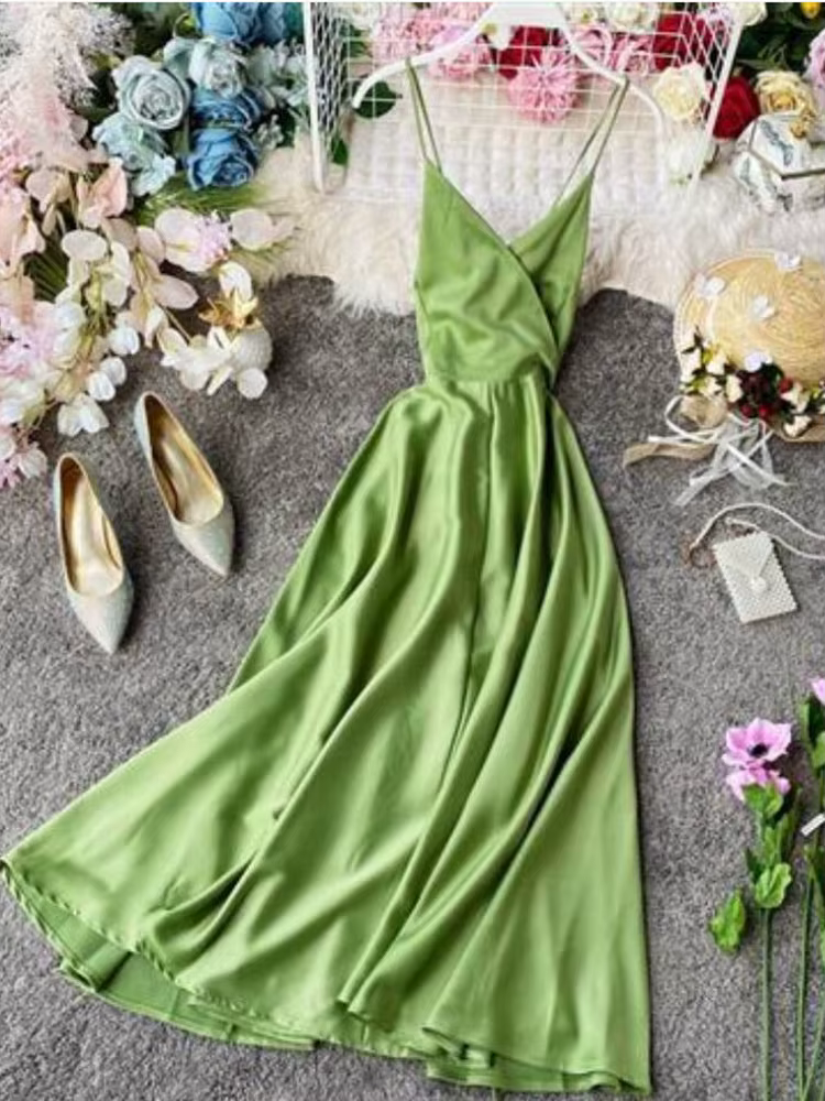 Jmprs – robe longue en Satin, taille haute, pour femmes, tenue élégante de plage, vacances, été, 202